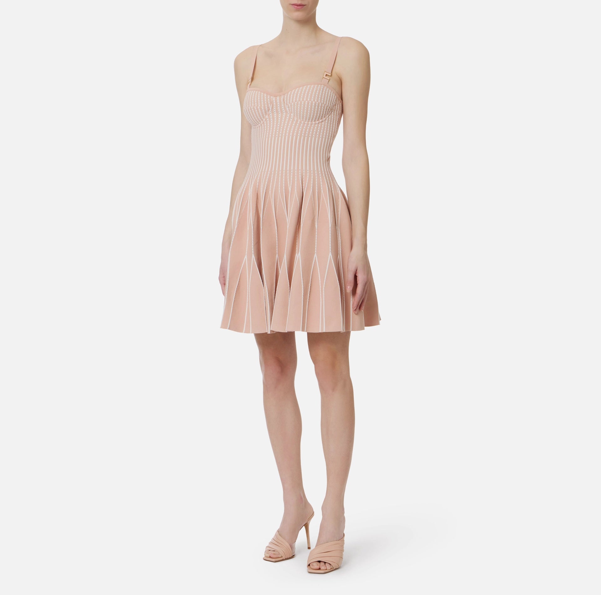 nude flare dress ivory knit pleated skirt – BU Club Finish:Misty Blue or any black Shrek Fairy Godmother Dress pair:jessica-faux-leather-crocodile-clutch-black