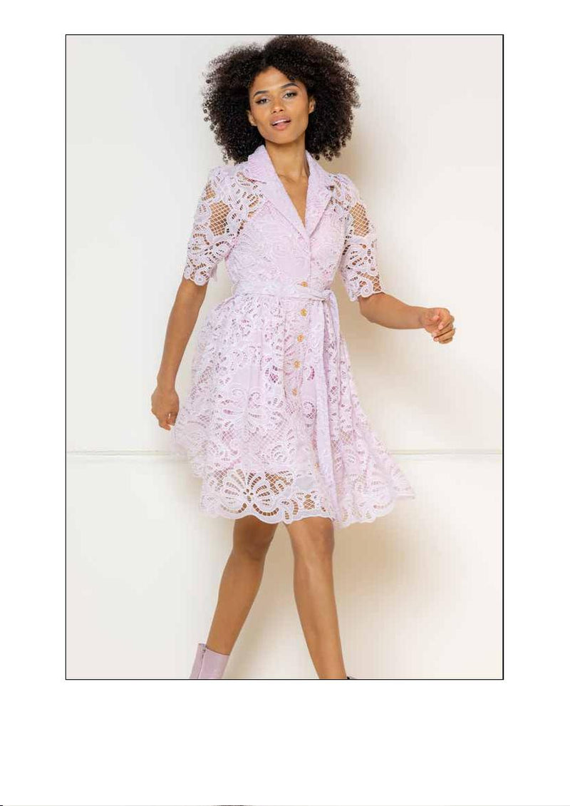 Lilac lace short dress