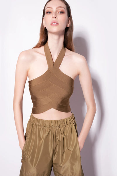 Tシャツ・カットソー ETMON Layered Halter Strap TShirt, Brown Etmon-Layered Halter Strap T-Shirt, Brown│삼성물산 온라인몰