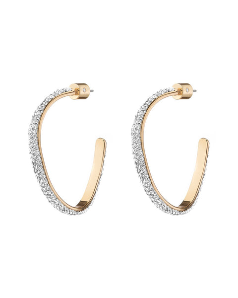Gold pave Mini Calypso Hoop Earrings – BU Club