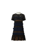 Black tiered lace dress