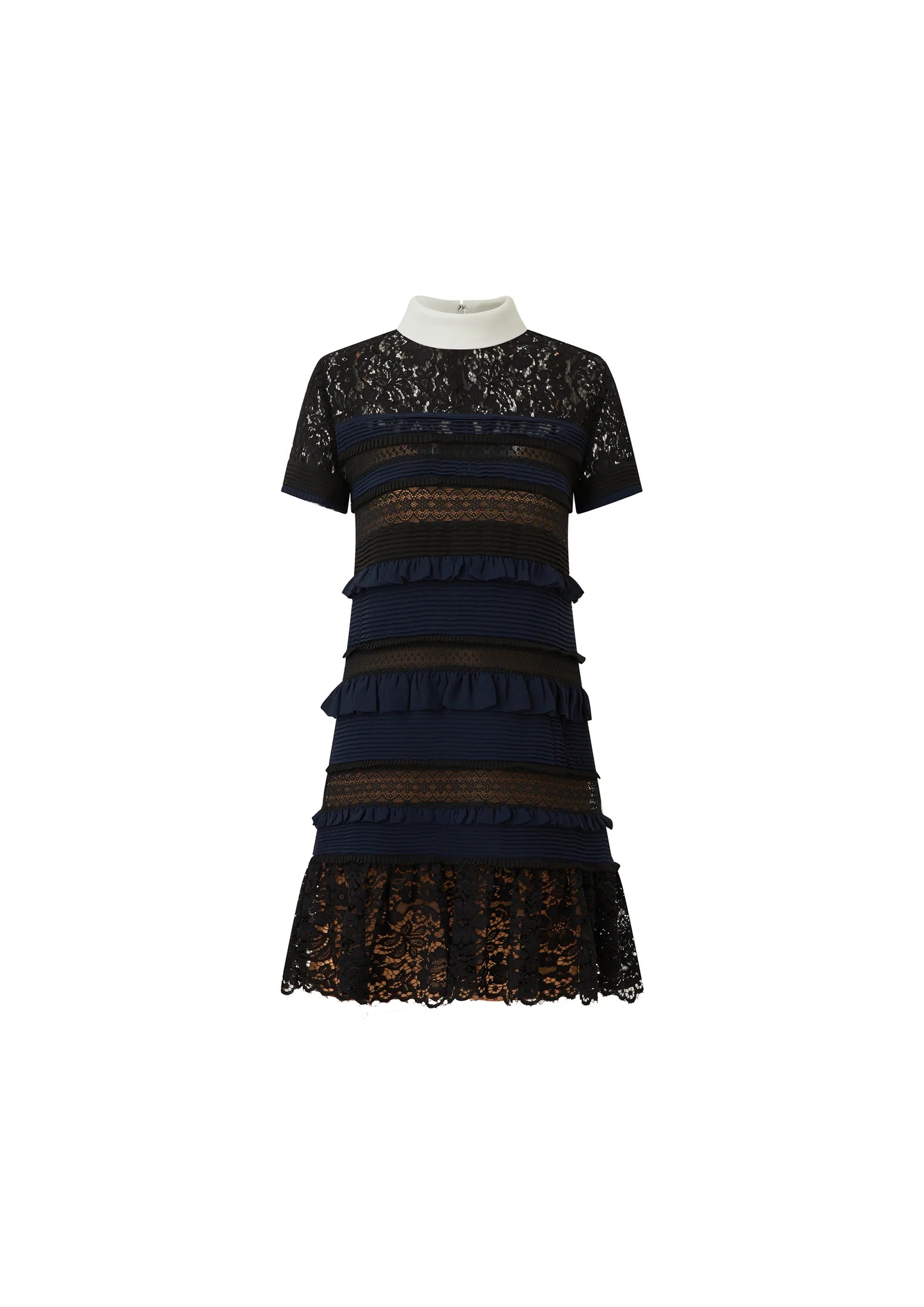Black tiered lace dress