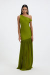 Lime green lycra long gown