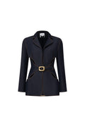 Blue stretch denim tailored jacket