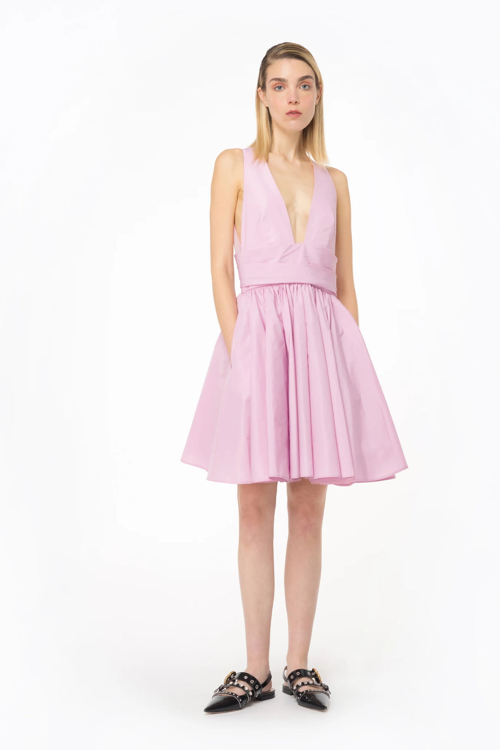 Pink short sleeveless dress