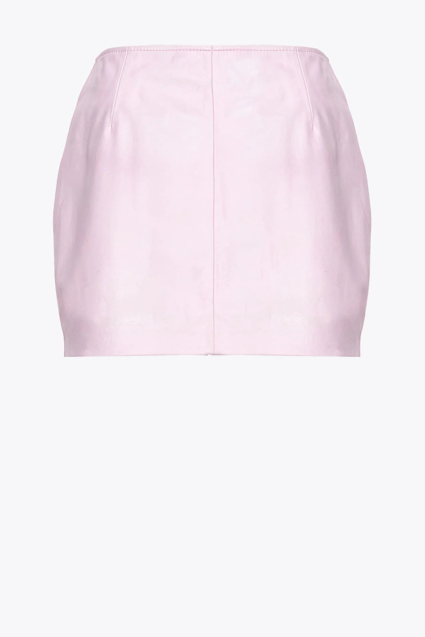 Pink leather mini skirt