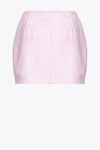 Pink leather mini skirt