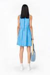 Blue poplin mini dress