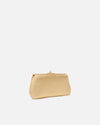 Gold clutch style bag with wrist bracelet