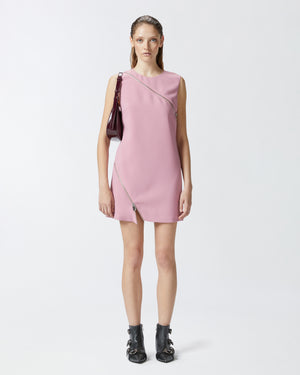 Dusty rose mini dress with zippers