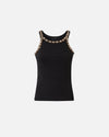 Black embroidered tank top