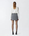 Grey pleated mini skirt with pockets