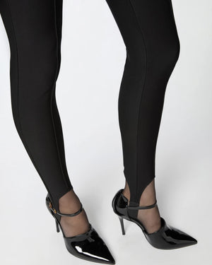 Black tight stirrup pants