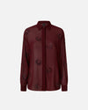 Burgundy shirt with embroidered appliques