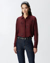 Burgundy shirt with embroidered appliques