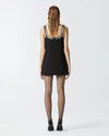 Black mini dress with metal embroidery