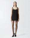 Black mini dress with metal embroidery