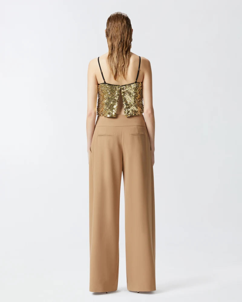 Gold sequin crop top