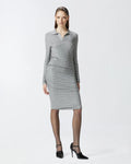 Grey jersey  rushed pencil skirt with rhinestones