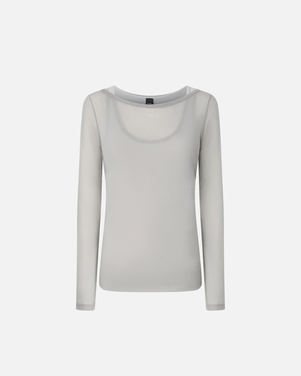 Grey gauze jersey long sleeve top