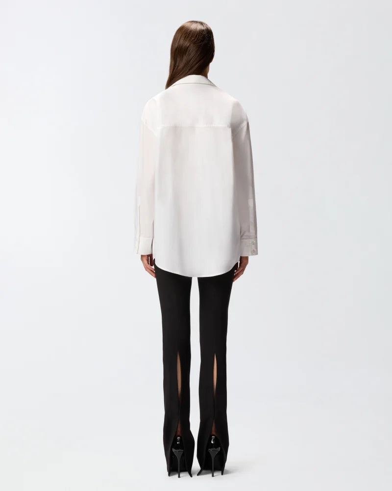 White shirt with bejeweled front