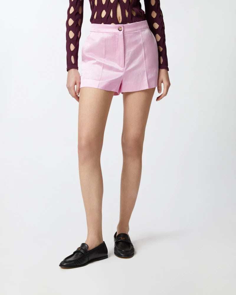 Lilac linen satin blend  classic short