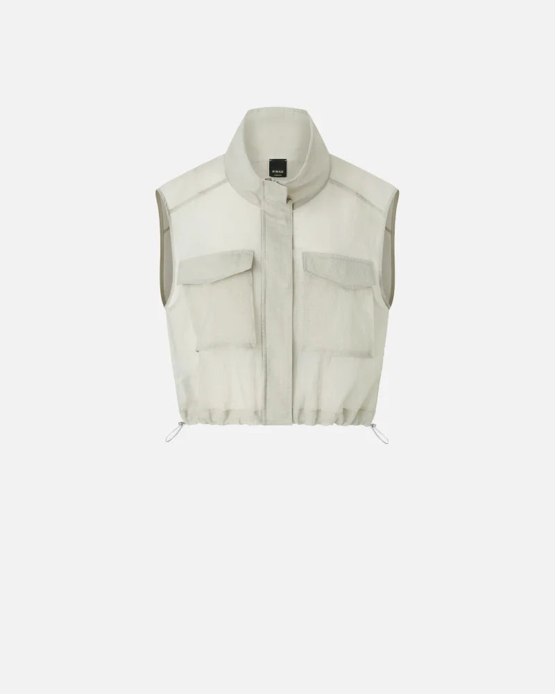 Grey lightweight organza gilet