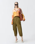 Orange sunset satin long sleeve shirt