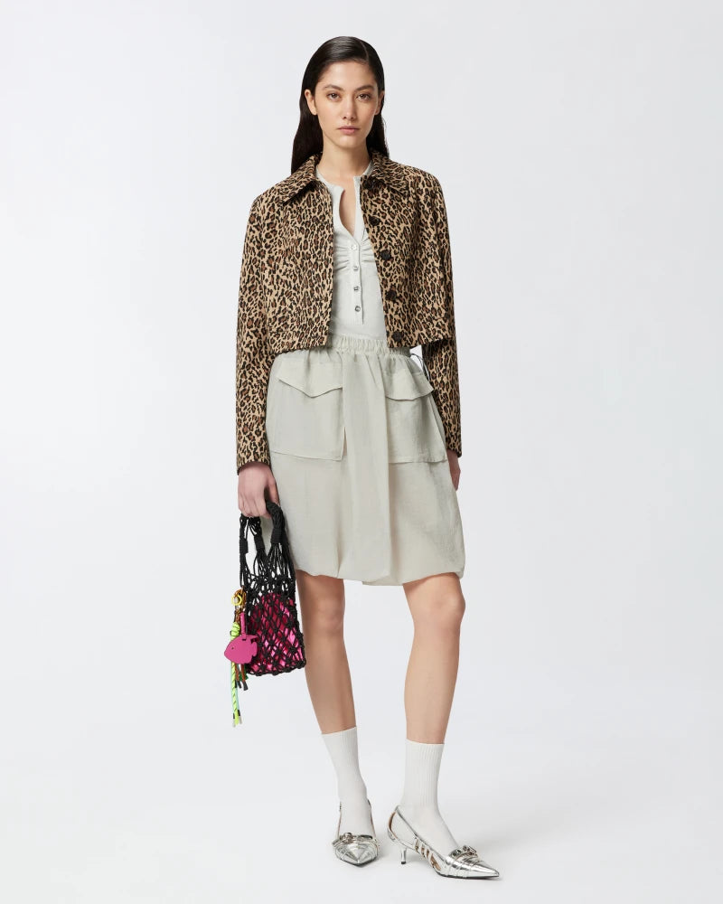 Grey knee length lightweight  bubble skirt