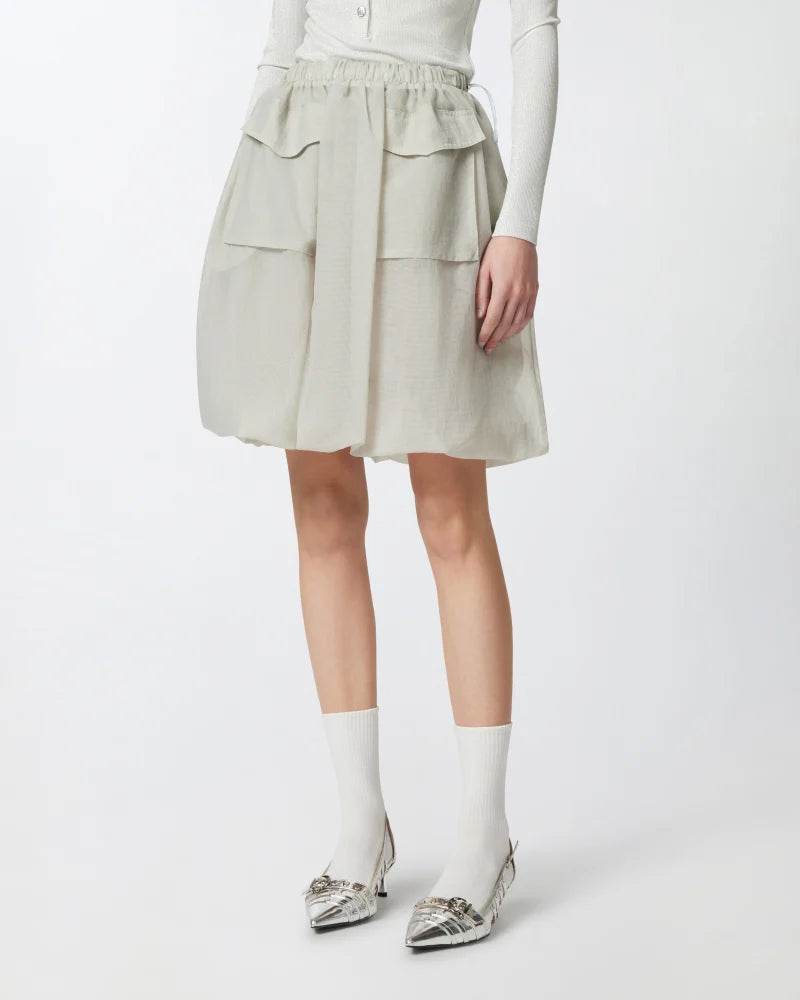 Grey knee length lightweight  bubble skirt