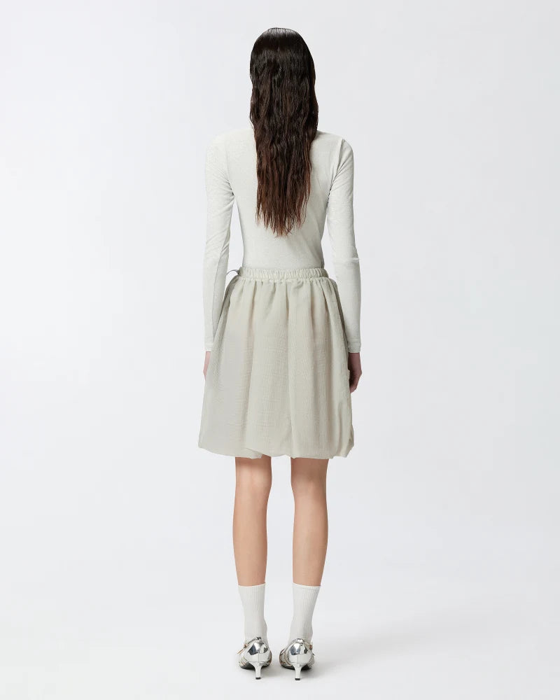 Grey knee length lightweight  bubble skirt