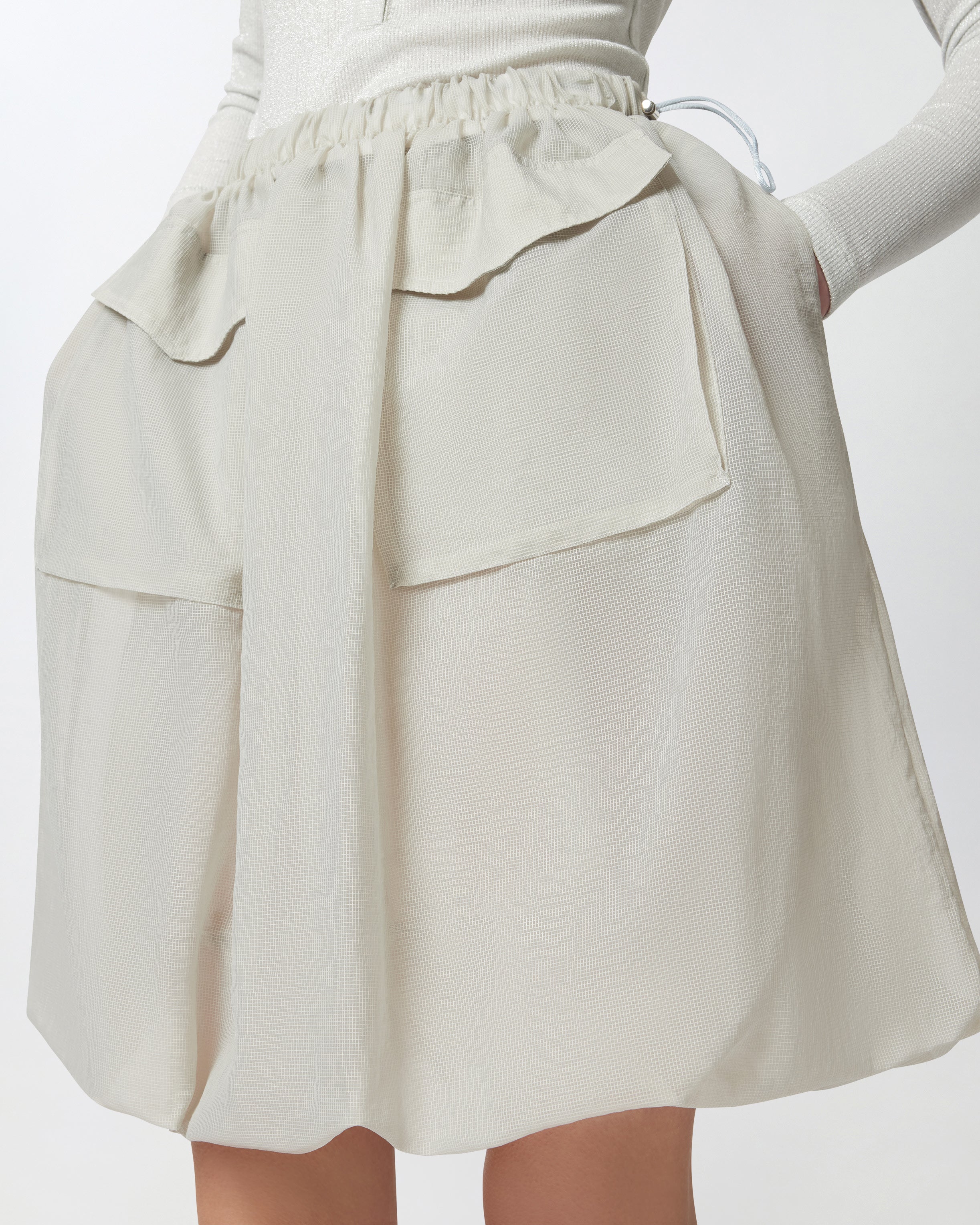 Grey knee length lightweight  bubble skirt