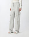 Grey wide leg  cotton trousers with zippers