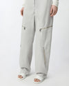 Grey wide leg  cotton trousers with zippers