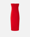 Red sleeveless knee length jersey dress