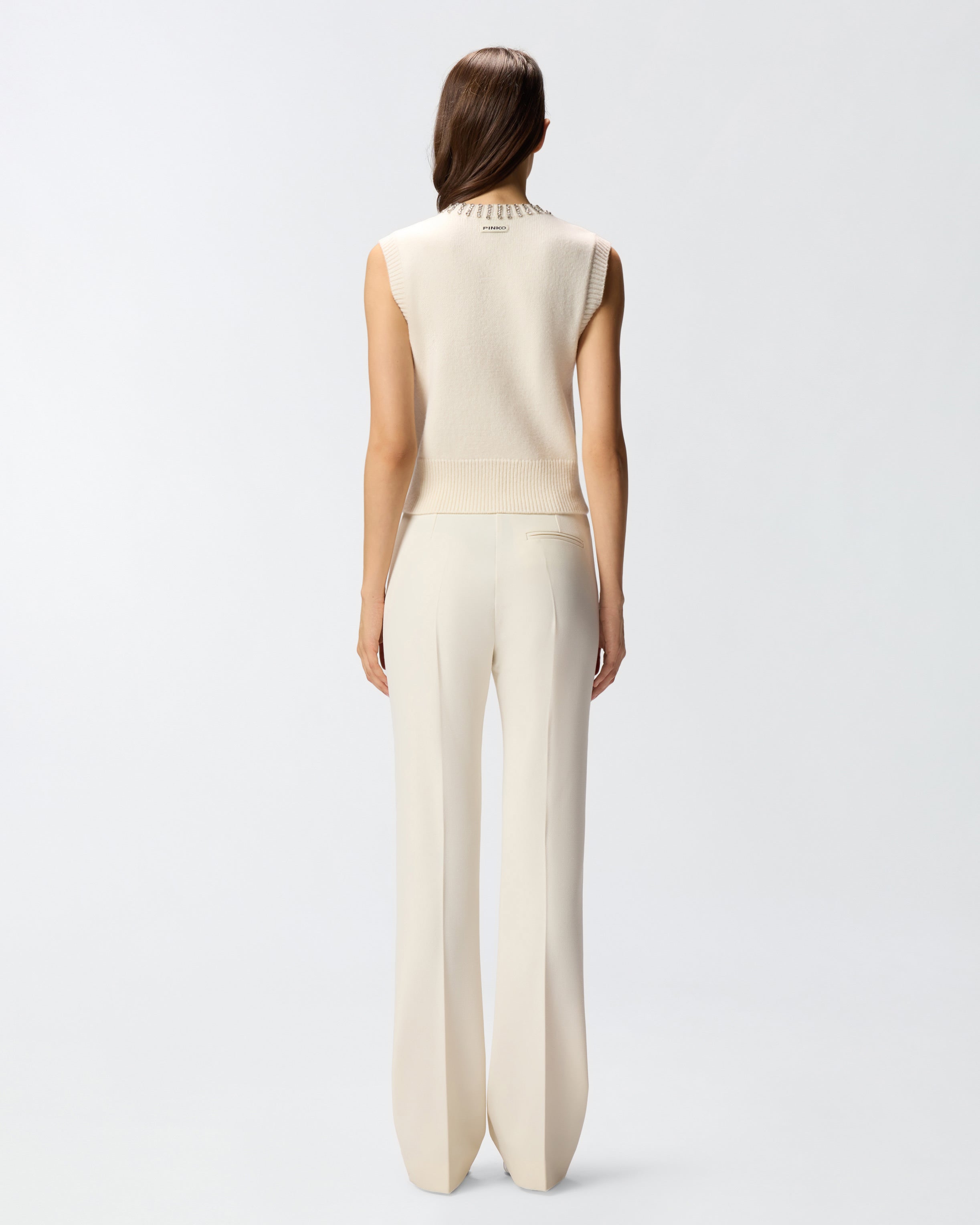 Ivory knit vest with rhinestones