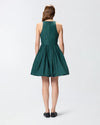 Green sleeveless dress with balloon skirt