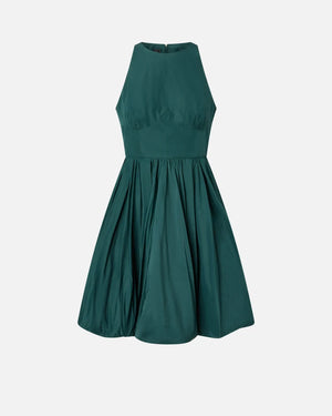 Green sleeveless dress with balloon skirt