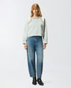 Grey sweatshirt with bejeweled embellishment
