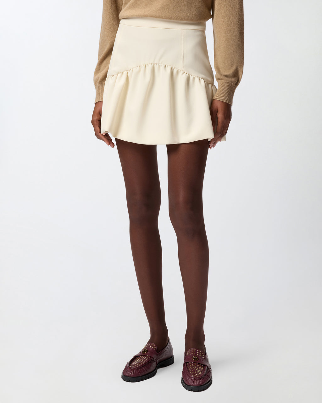 Ivory flared miniskirt