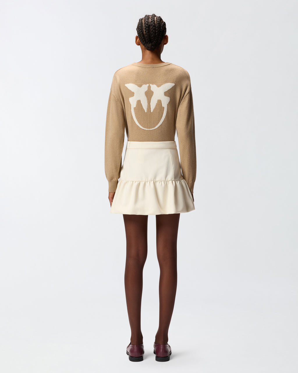 Ivory flared miniskirt