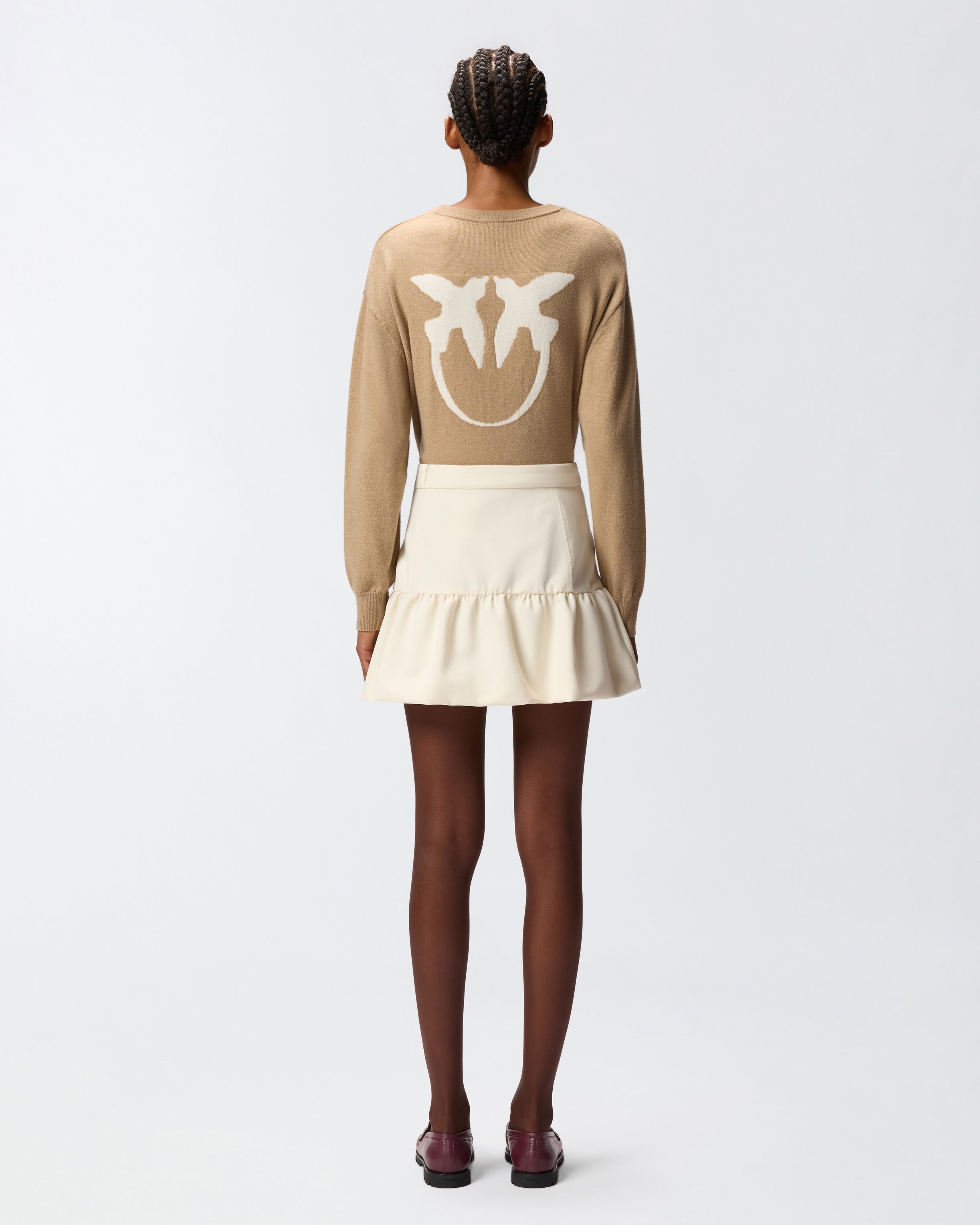 Ivory flared miniskirt