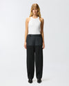 White rhinestone and studs rib knit racerback top