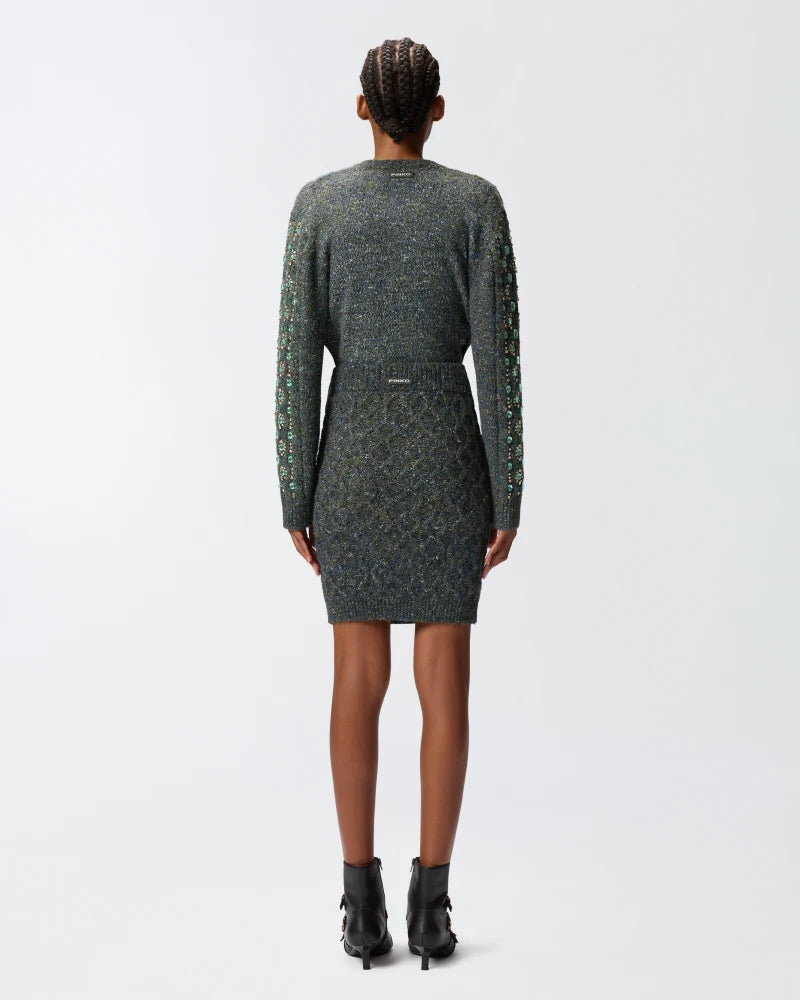 Grey knit skirt with jewels