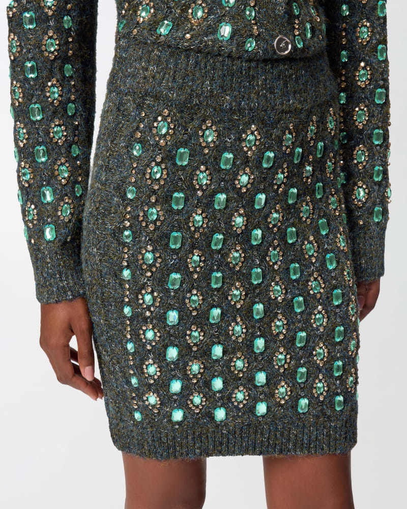 Grey knit skirt with jewels