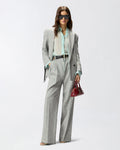 Aqua chiffon shirt with sleeves