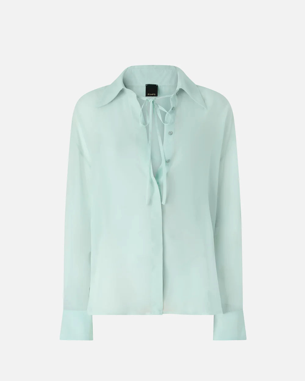 Aqua chiffon shirt with sleeves