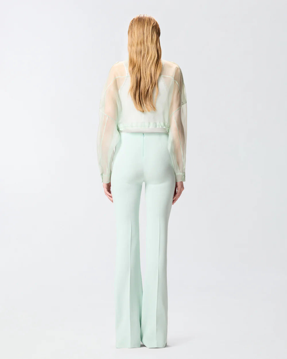 Aqua flared trousers