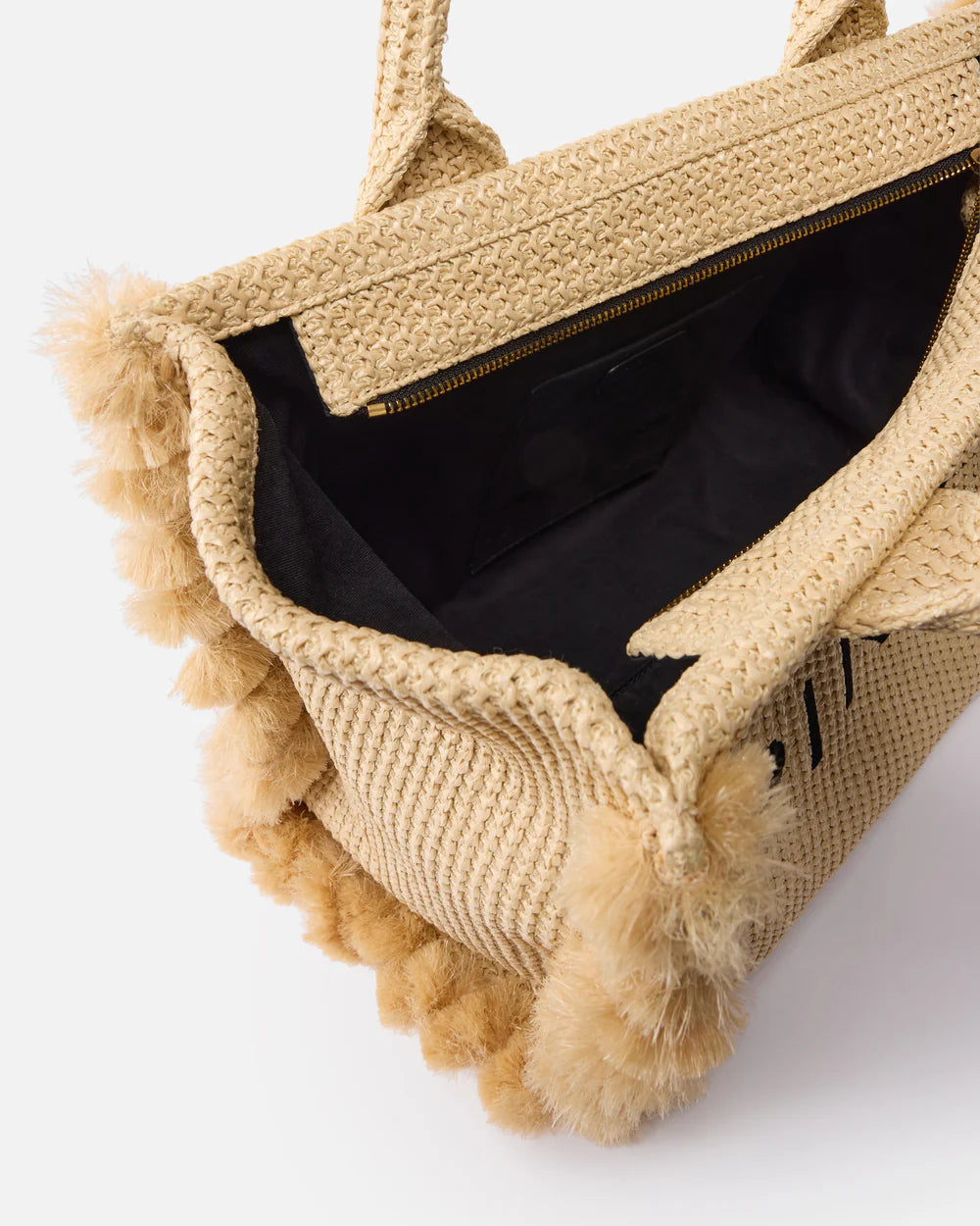 Tan raffia Beach  tote bag