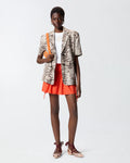 Red short cotton skirt with drawstrings
